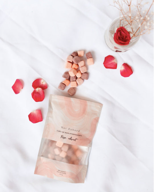 Cubes de bain effervescents - Rose & Abricot - Moi D'abord
